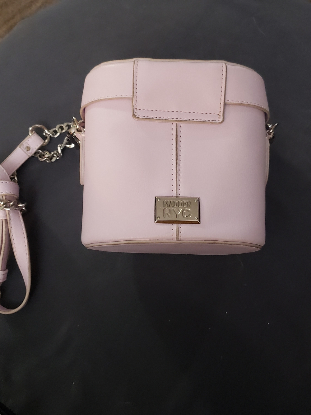 MADDEN NYC Pink Leather Crossbody Camera Bag